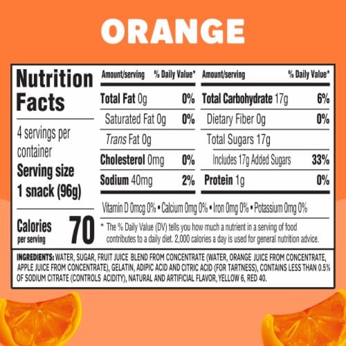 Jell-O Original Orange Jello Cups Gelatin Snack Perspective: top
