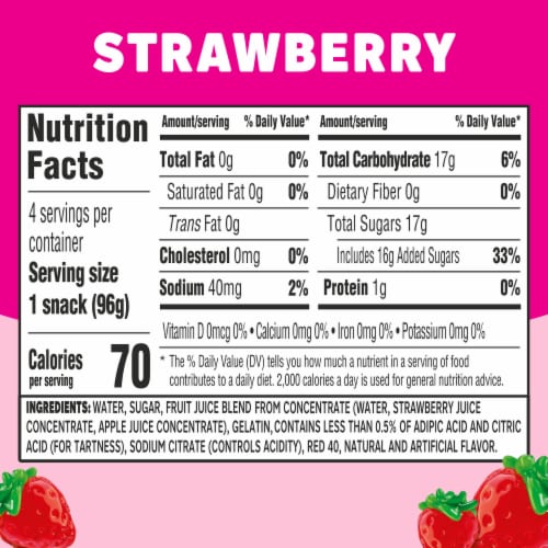 Jell-O Original Strawberry Jello Cups Gelatin Snack Perspective: top