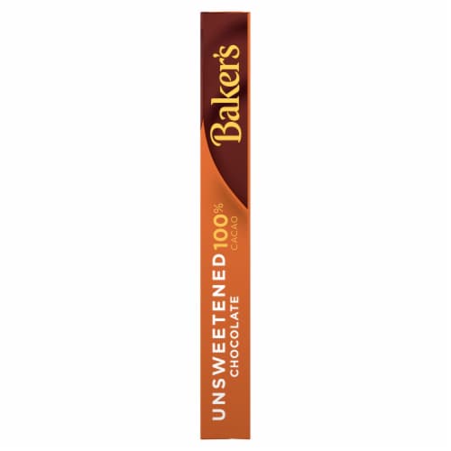 Baker's Unsweetened Chocolate Premium Baking Bar with 100 % Cacao Perspective: top