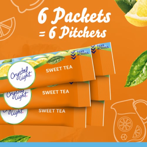 Crystal Light Zero Sugar Sweet Tea Drink Mix Packets Perspective: top