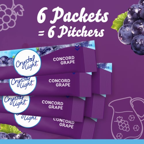 Crystal Light Zero Sugar Concord Grape Drink Mix Packets Perspective: top