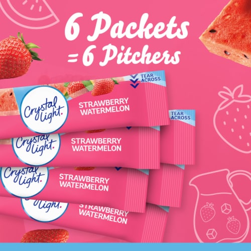 Crystal Light Strawberry Watermelon Artificially Flavored Powdered Drink Mix, Pitcher Packets Perspective: top