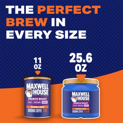 Maxwell House French Roast Dark Roast Ground Coffee Perspective: top