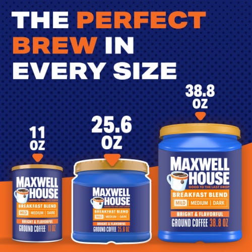Maxwell House Breakfast Blend Light Roast Ground Coffee Perspective: top