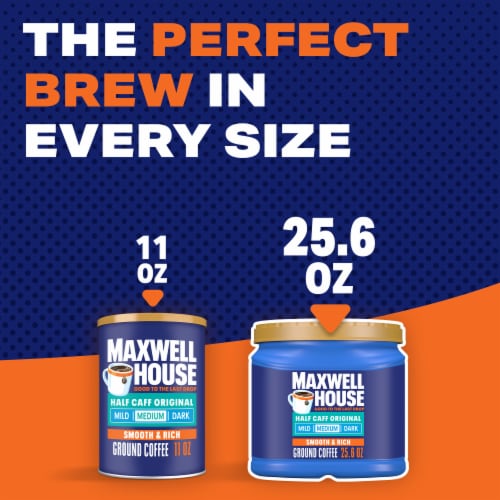 Maxwell House Half Caff Medium Roast Ground Coffee Perspective: top