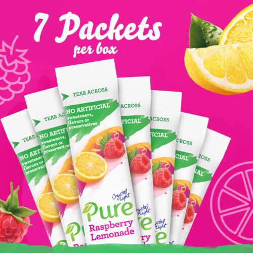 Crystal Light Pure Raspberry Lemonade Drink Mix Packets Perspective: top