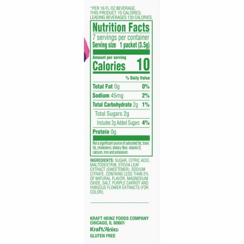 Crystal Light Pure Grape Naturally Flavored Powdered Drink Mix with No Artificial Sweeteners Perspective: top