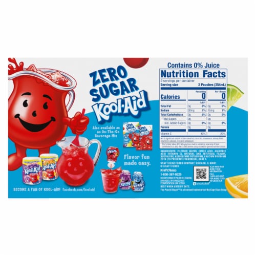 Kool-Aid Jammers Tropical Punch Zero Sugar Artificially Flavored Soft Drink Perspective: top