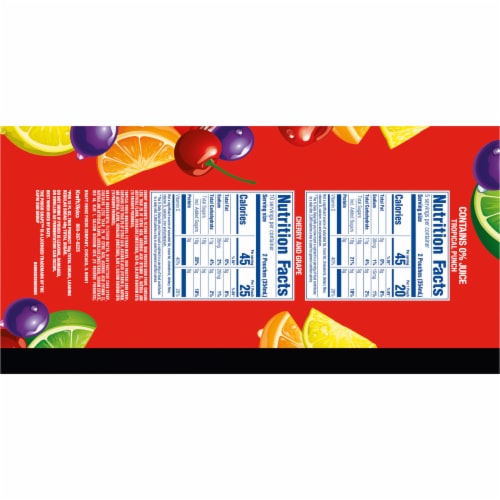 Kool Aid Jammers Variety Pack with Tropical Punch Grape & Cherry Kids Drink 0% Juice Box Pouches Perspective: top