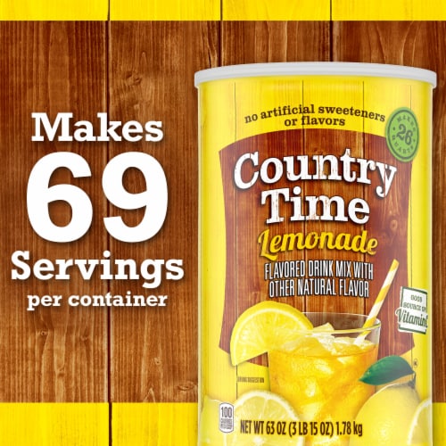 Country Time Lemonade Drink Mix Canister Perspective: top