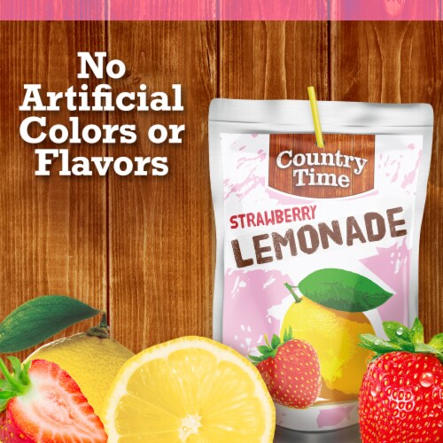 Country Time Strawberry Lemonade Flavored Drink Pouches Perspective: top