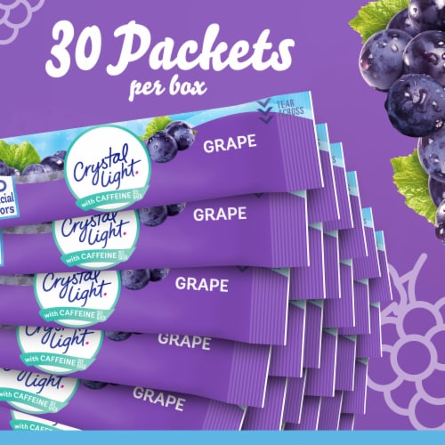 Crystal Light Grape Naturally Flavored Powdered Drink Mix with Caffeine Perspective: top