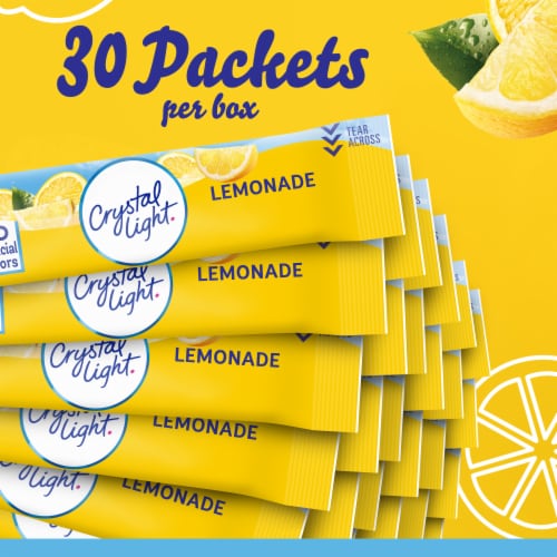 Crystal Light Zero Sugar Lemonade Drink Mix Packets Perspective: top