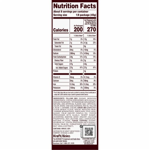 HERSHEY'S No Bake Chocolate Mousse Dessert Kit with Filling Mix Cust Mix & Fudge Topping Perspective: top