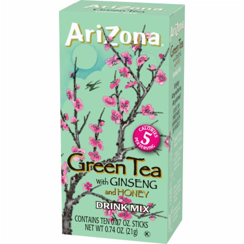 ARIZONA Green Tea with Ginseng and Honey Naturally Flavored Powdered Drink Mix Perspective: top