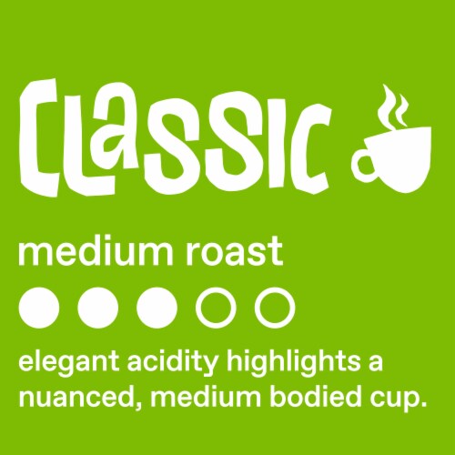 Ethical Bean Classic Medium Roast Fairtrade Organic Ground Coffee, Bag Perspective: top