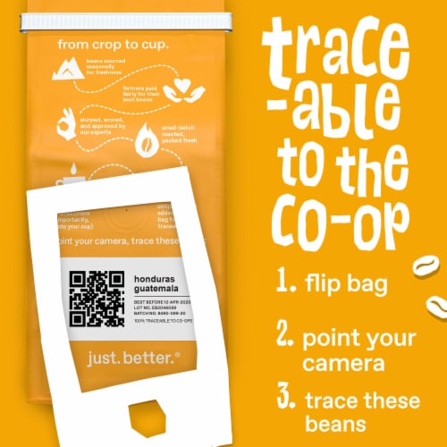 Ethical Bean Sweet Espresso Medium Dark Roast Fairtrade Organic Ground Coffee, Bag Perspective: top