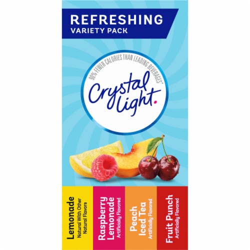 Crystal Light Caffeine On-the-Go Drink Mix Packets Variety Pack Perspective: top