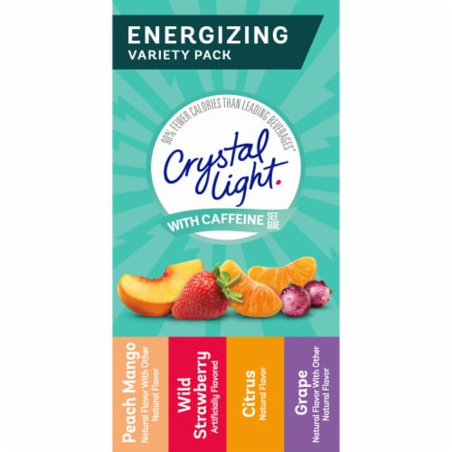 Crystal Light with Caffeine On-The-Go Drink Mix Packets Variety Pack Perspective: top