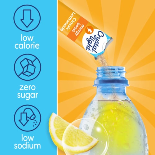 Crystal Light Lemonade Energy Boost Drink Mix Perspective: top