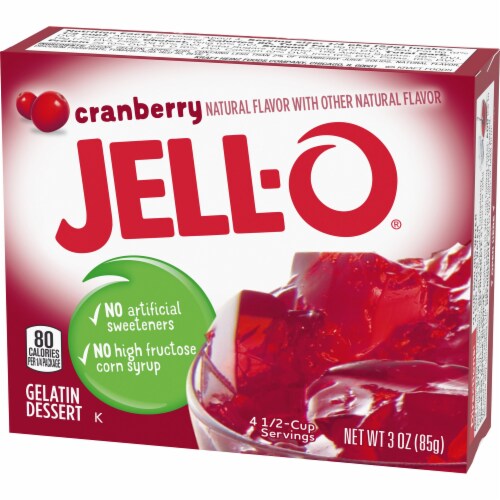 Jell-O Cranberry Gelatin Dessert Mix Perspective: top