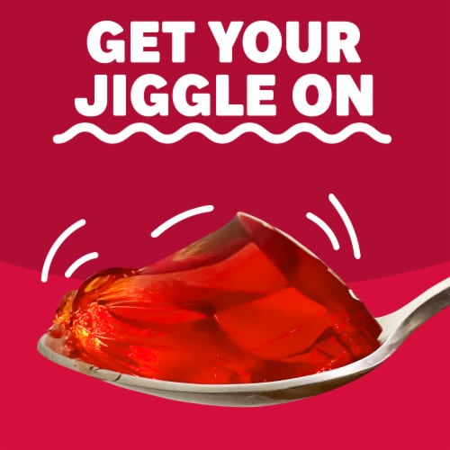 Jell-O Cherry Artificially Flavored Gelatin Dessert Mix, Family Size, Box Perspective: top