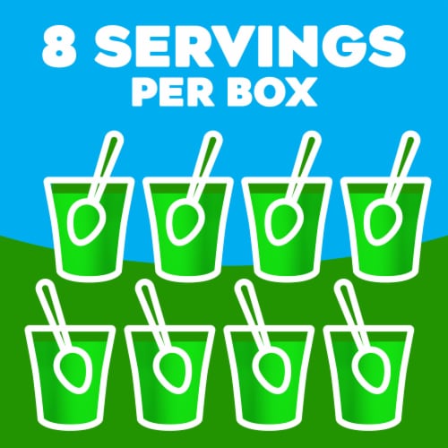 Jell-O Lime Zero Sugar Low Calorie Gelatin Dessert Mix, Family Size, Box Perspective: top