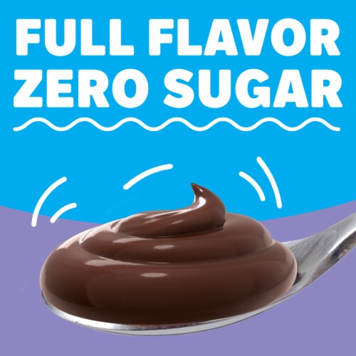 Jell-O Chocolate Flavor Zero Sugar Instant Reduced Calorie Pudding & Pie Filling Mix, Box Perspective: top