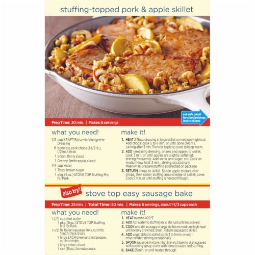 Stove Top Stuffing Mix for Pork Dressing Perspective: top