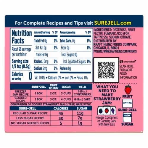 Sure-Jell Premium Fruit Pectin for Less or No Sugar Needed Recipes Perspective: top