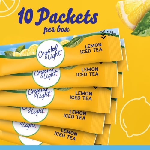 Crystal Light Lemon Iced Tea Naturally Flavored Powdered Drink Mix Perspective: top