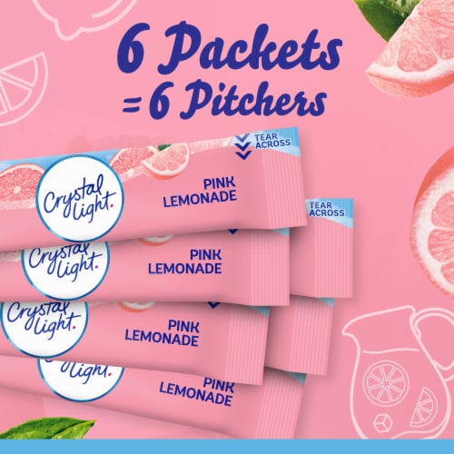 Crystal Light Zero Sugar Pink Lemonade Drink Mix Packets Perspective: top