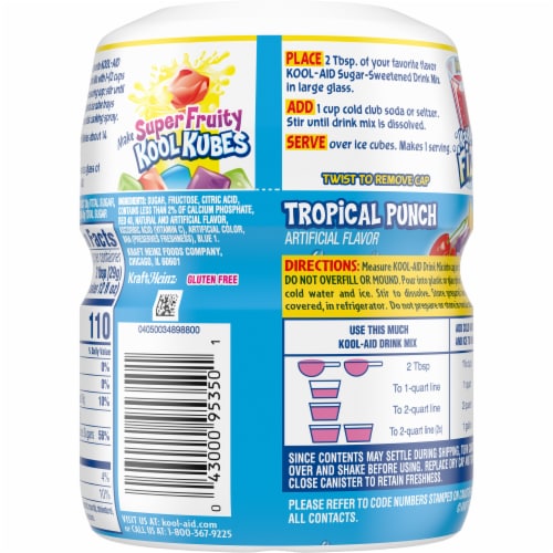 Kool-Aid Tropical Punch Drink Mix Canister Perspective: top