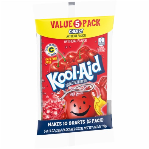 Kool-Aid Unsweetened Cherry Artificially Flavored Powdered Soft Drink Mix Value Pack Perspective: top