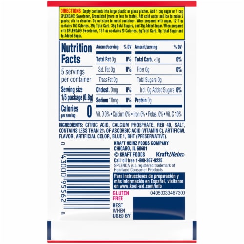 Kool Aid Unsweetened Cherry Red Powdered Soft Drink Mix Packet Perspective: top