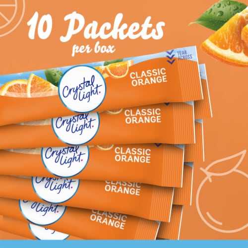 Crystal Light Classic Orange Naturally Flavored Powdered Drink Mix Perspective: top