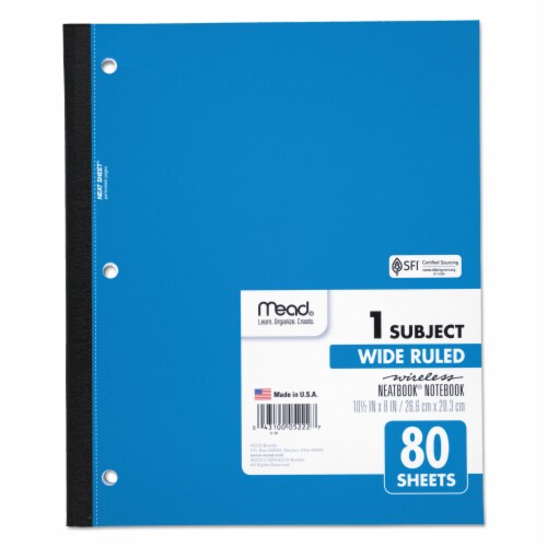 Mead® 1 Subject Wide Ruled Wireless Neatbook® Notebook - Assorted Perspective: top