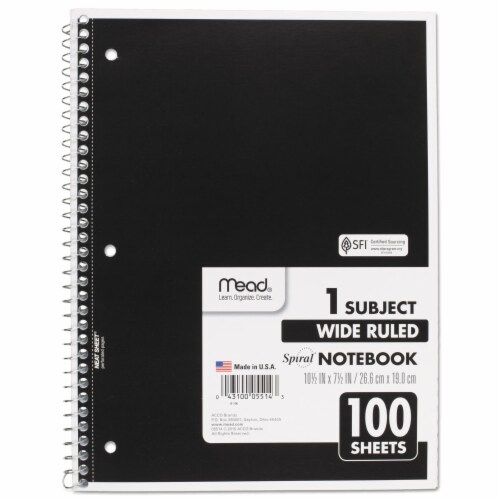 Mead® Spiral Bound Notebook Perforated Legal Rule Perspective: top