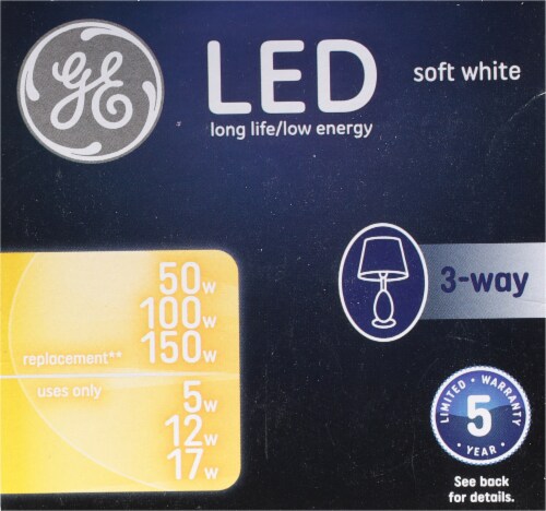 GE 5/10/19-Watt (50/100/150-Watt) A21 3-Way LED Light Bulb Perspective: top