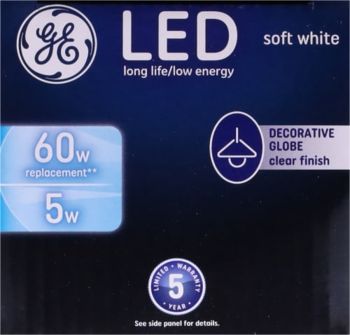GE 6.5-Watt (60-Watt) Decorative Globe Soft White LED G25 Light Bulb Perspective: top