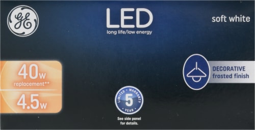 GE 4.5-Watt (40-Watt) Candelabra Base Soft White LED G16 Light Bulbs Perspective: top