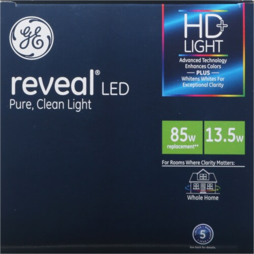 GE Reveal 13 Watt (Replaces 65 Watt) BR40 HD LED Light Bulb Perspective: top