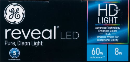 GE Reveal® HD Pure Clean Light 60 LED Bulb Perspective: top