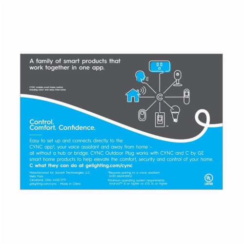 Cync by GE 93128846 Cync Outdoor Smart Plug Perspective: top