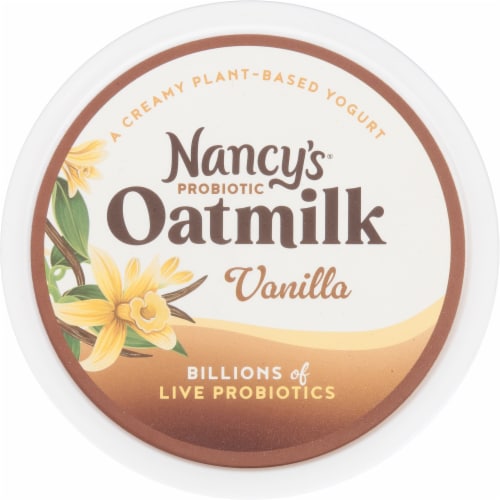 Nancy's® Vanilla Dairy Free Probiotic Oat Milk Yogurt Tub Perspective: top