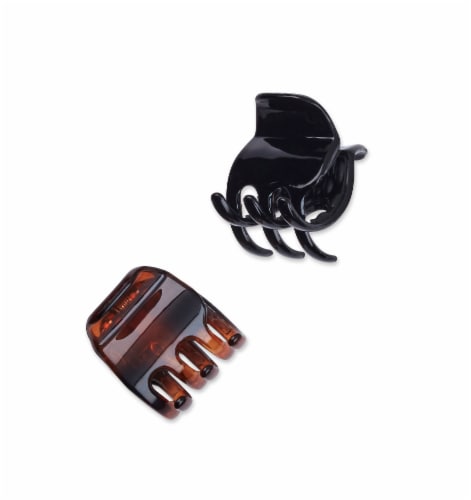 Scunci® No-Slip Grip® All Day Hold Jaw Clips - Tortoise/Black Perspective: top