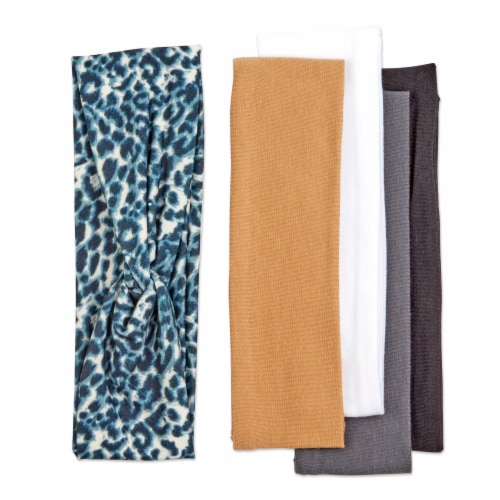 Scunci® Denim Turban And Solid Headwraps Perspective: top