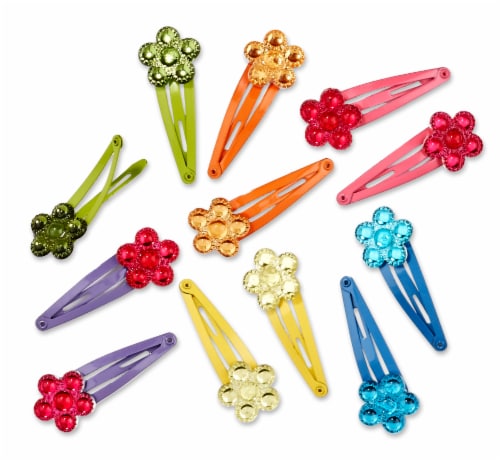 Scunci® by Conair® Flower Hair Snap Clips - Multi-Color Perspective: top