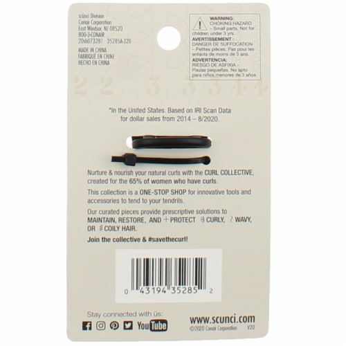 Scunci® The Curl Collective No Slip Grip Strong Hold Wavy Jaw Clip Perspective: top