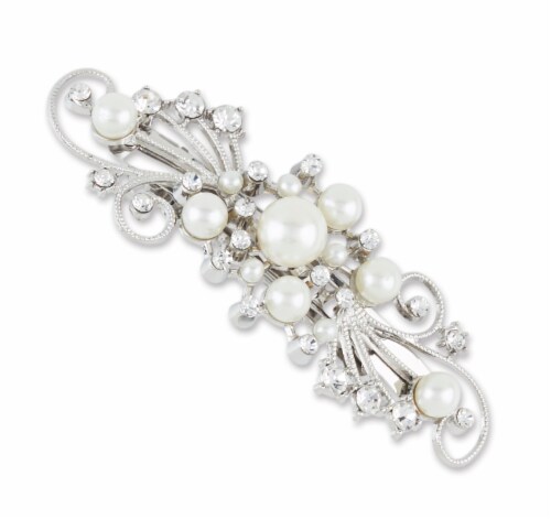 Scunci® Real Style Barrette - Silver Perspective: top